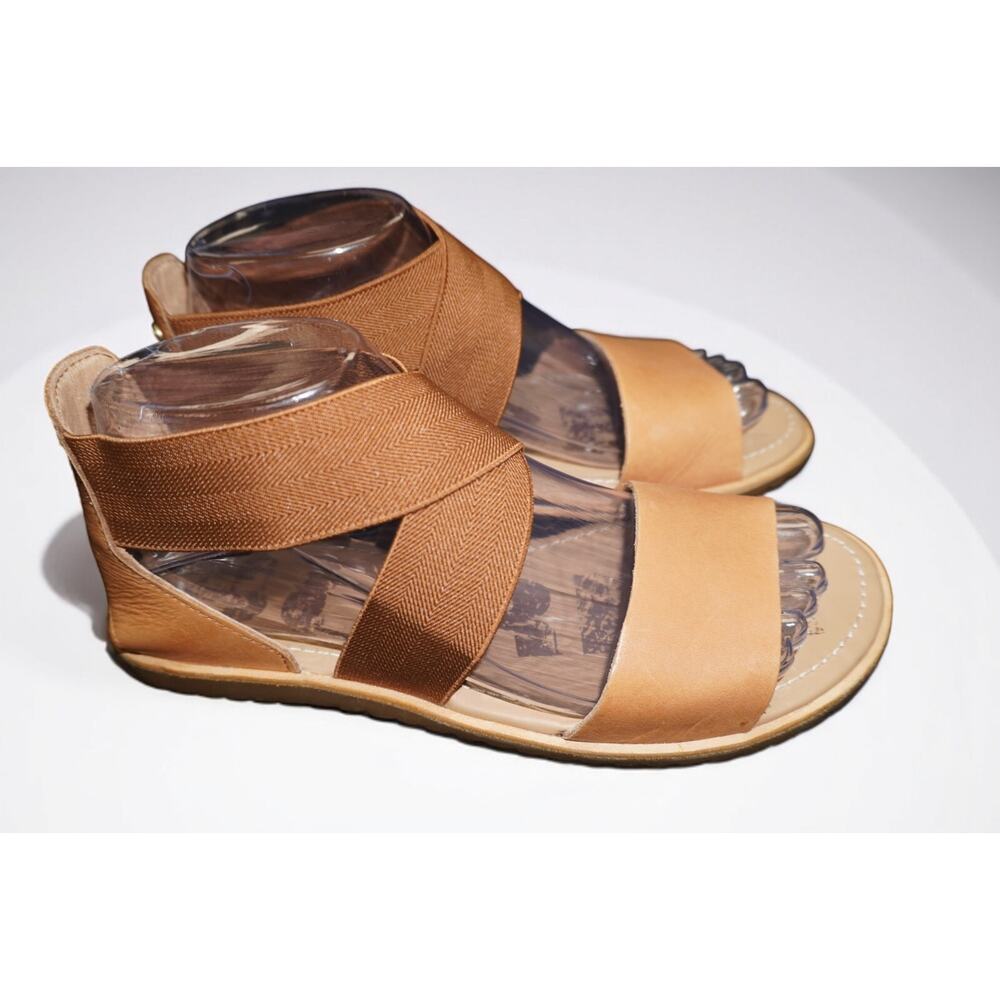 Sorel Ella Crisscross Leather Sandals Camel Brown Women 7.5 - Picture 7 of 13